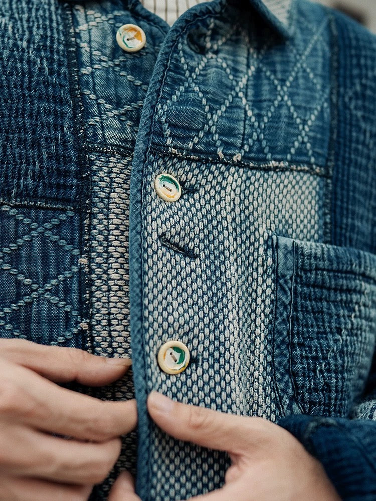 SHAW CLASSY SASHIKO PATCHWORK JACKET<刺し子パッチワークワークジャケット>