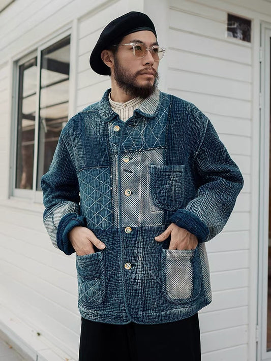 SHAW CLASSY SASHIKO PATCHWORK JACKET<刺し子パッチワークワークジャケット>