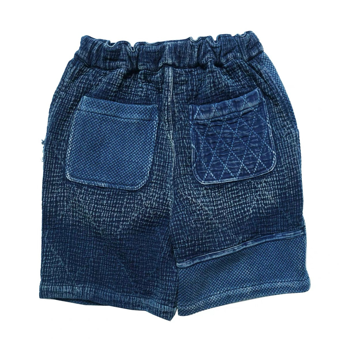 SHAW CLASSY SASHIKO STICH SHORTS<インディゴ刺し子パッチワークショーツ>
