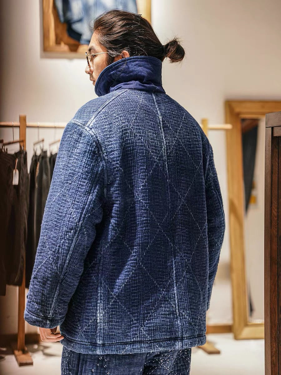 SHAW CLASSY HEAVY SASHIKO DOUBLE PADDED COAT 刺し子ショールカラーコート