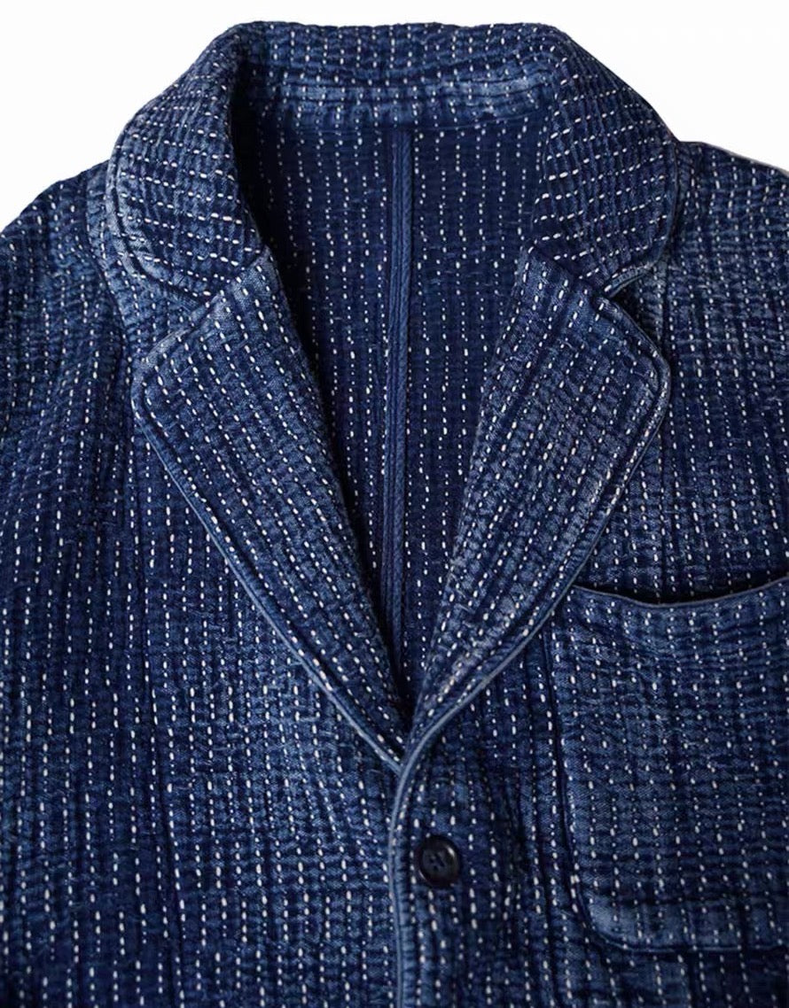 SHAW CLASSY HEAVY SASHIKO WHITE LINE TAILORED JACKET 刺し子ジャケット