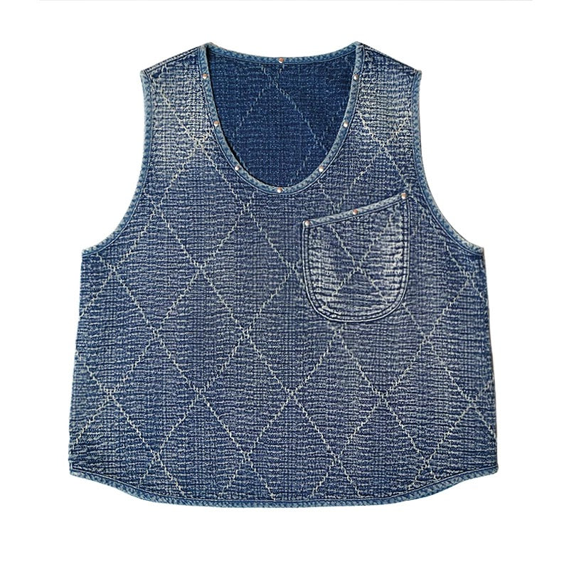 SHAW CLASSY HEAVY SASHIKO OVER SIZE VEST