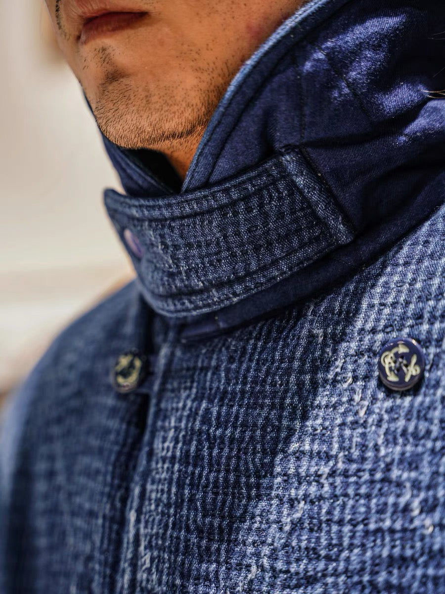 SHAW CLASSY HEAVY SASHIKO DOUBLE PADDED COAT 刺し子ショールカラーコート