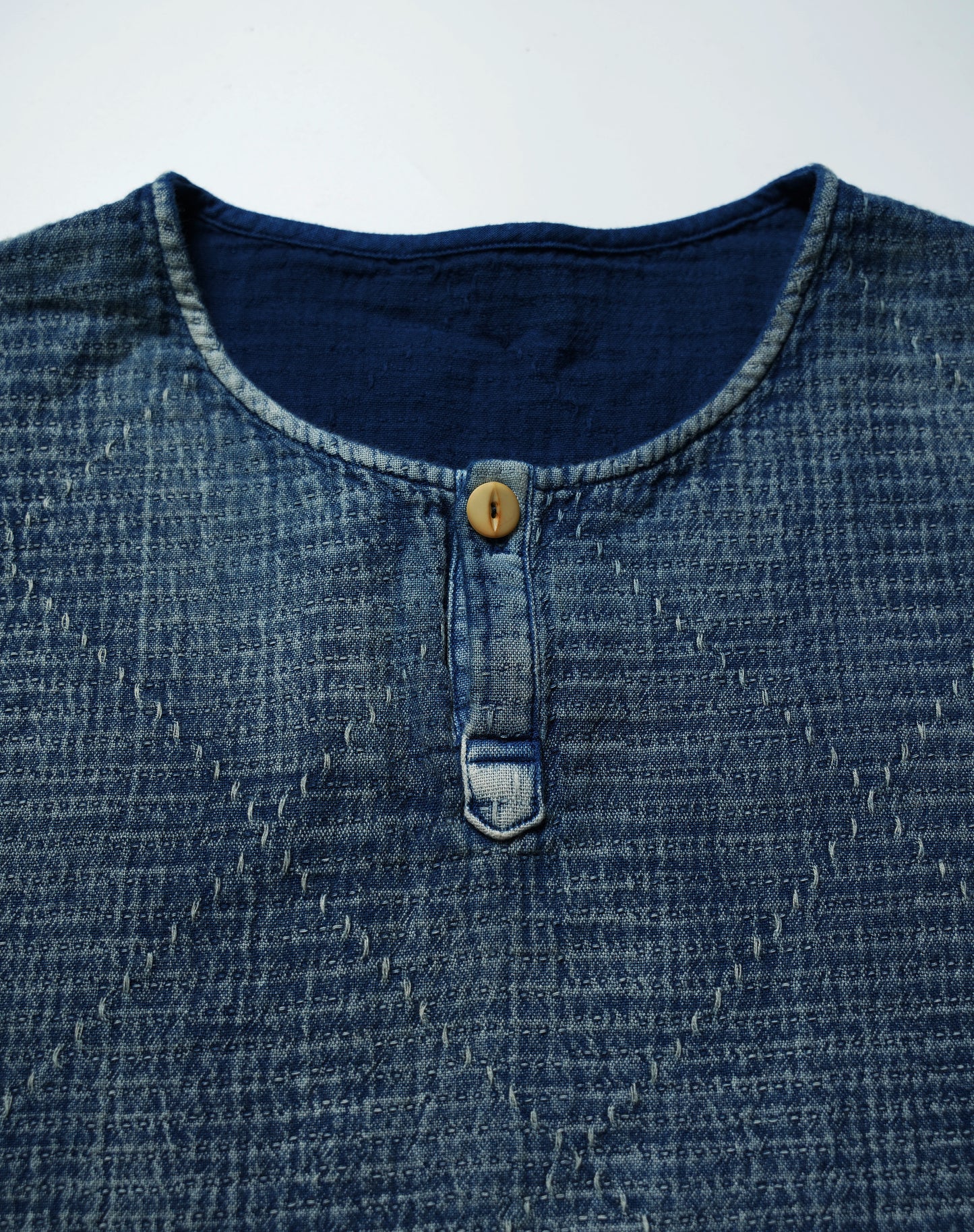 SHAW CLASSY INDIGO SASHIKO STICH TEE SHIRT<刺し子Teeシャツ>