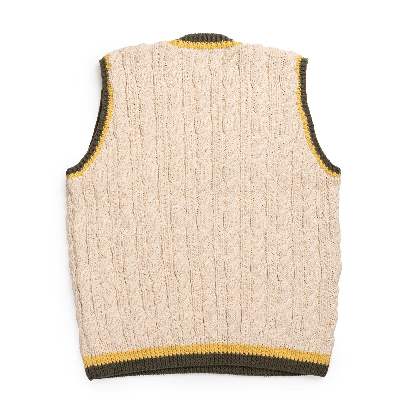 Allevol & Inverallan Cable knit Vest Ecru 100%Cotton