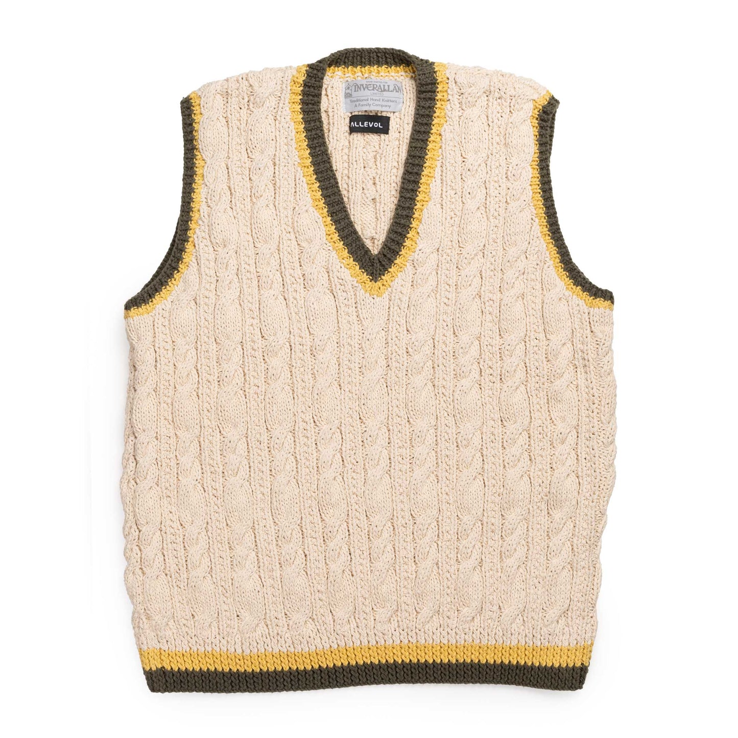 Allevol & Inverallan Cable knit Vest Ecru 100%Cotton