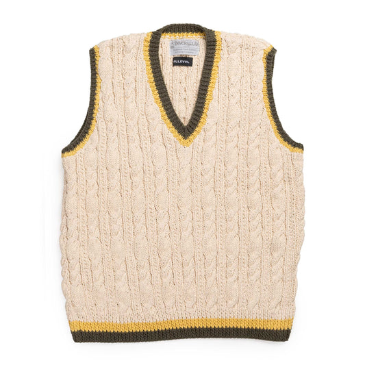 Allevol & Inverallan  Cable knit Vest Ecru 100%Cotton