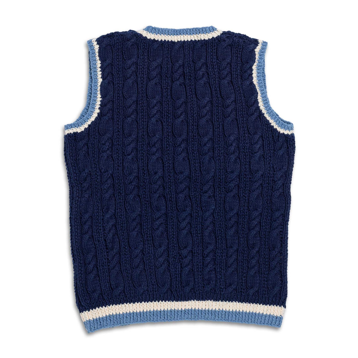 Allevol & Inverallan Cable knit Vest Marine Cotton100%