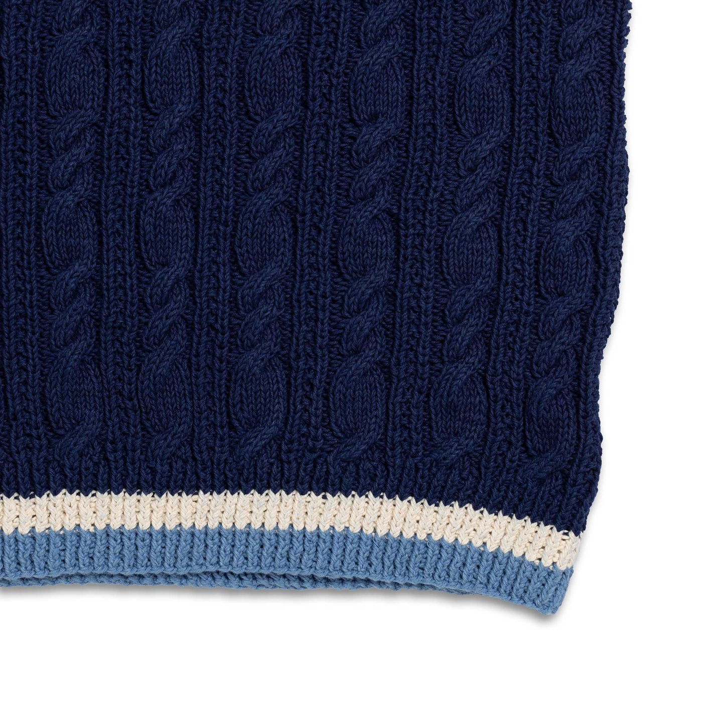 Allevol & Inverallan Cable knit Vest Marine Cotton100%
