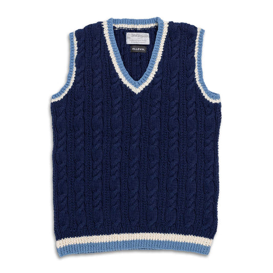 Allevol & Inverallan  Cable knit Vest Marine Cotton100%