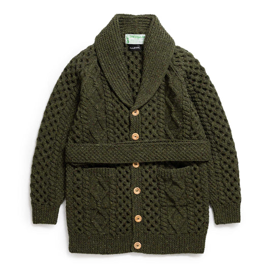 ALLEVOL x INVEALLAN 6A LONG ショールカラーカーディガン オーク