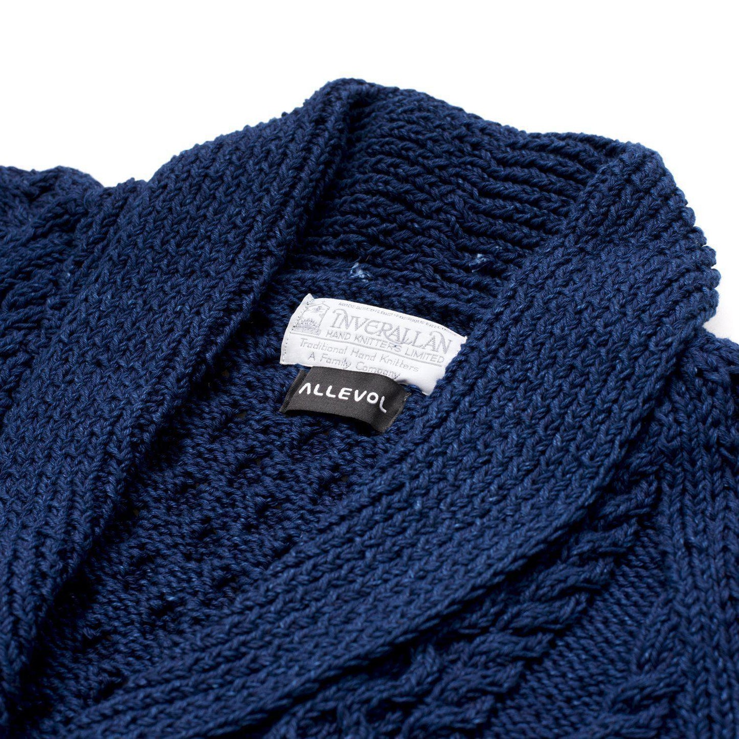 ALLEVOL x INVEALLAN 6A コットンショールカラーカーディガン Indigo