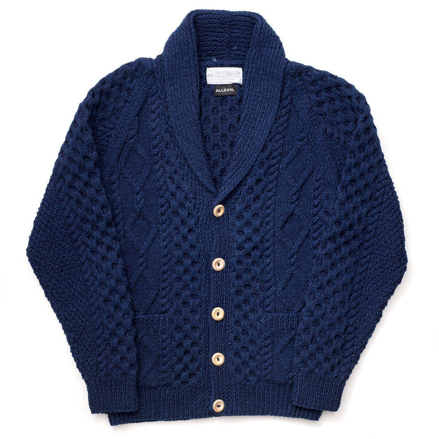 ALLEVOL x INVEALLAN 6A コットンショールカラーカーディガン Indigo