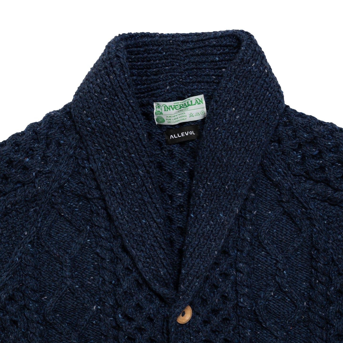 ALLEVOL x INVEALLAN 6A LONG ショールカラーカーディガン ブルーベリー