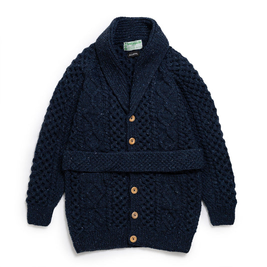 ALLEVOL x INVEALLAN 6A LONG ショールカラーカーディガン ブルーベリー