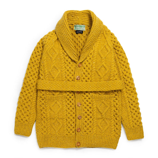 ALLEVOL x INVEALLAN 6A LONG ショールカラーカーディガン レモン