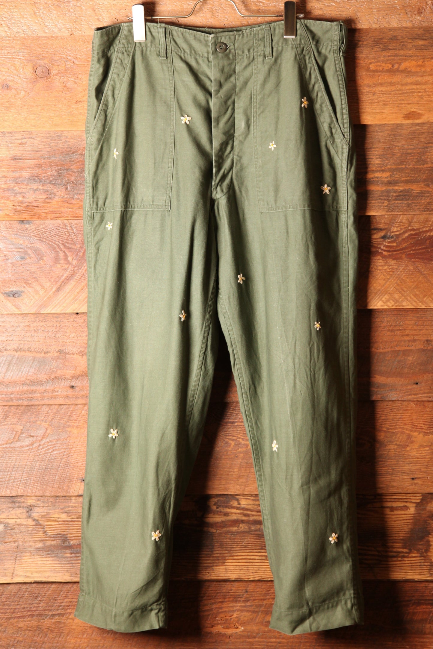 SHANANA MIL<シャナナミル> US ARMY OG-107 Re-make Trousers ボタンフライ W34相当 1_SM9