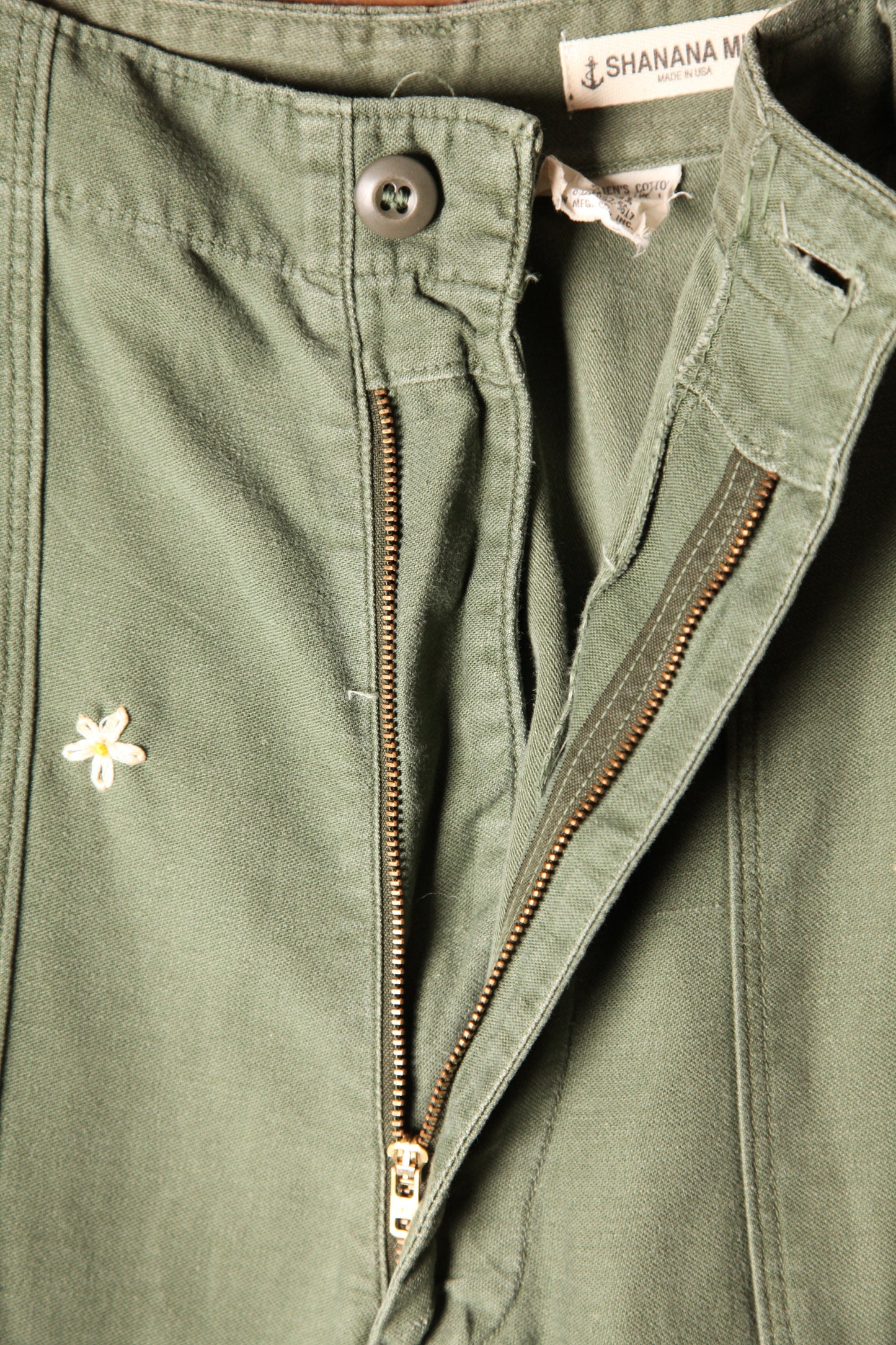 SHANANA MIL<シャナナミル> US ARMY OG-107 Re-make Trousers zip 実寸W36 相当