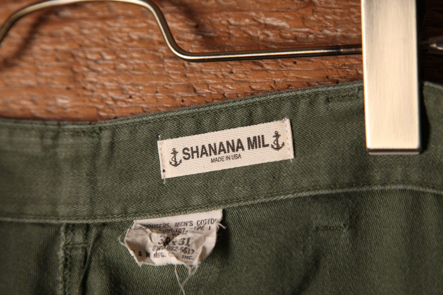 SHANANA MIL<シャナナミル> US ARMY OG-107 Re-make Trousers zip 実寸W36 相当_SM13