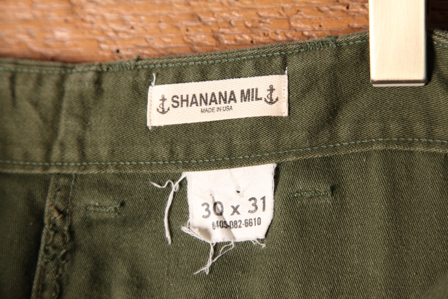 SHANANA MIL<シャナナミル> US ARMY OG-107 Re-make Trousers zip 実寸W30 相当_SM3