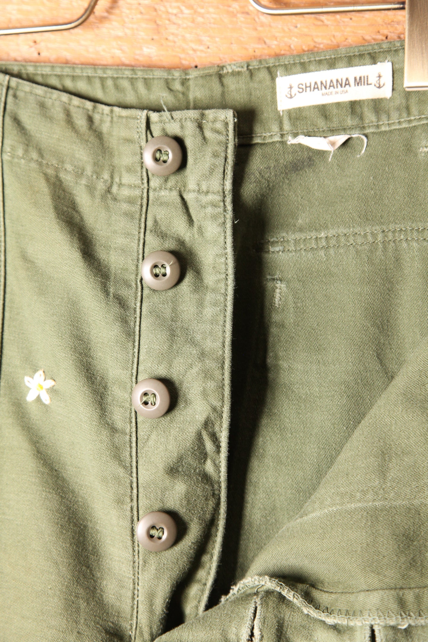 SHANANA MIL<シャナナミル> US ARMY OG-107 Re-make Trousers ボタンフライ2 実寸W36相当 _SM11