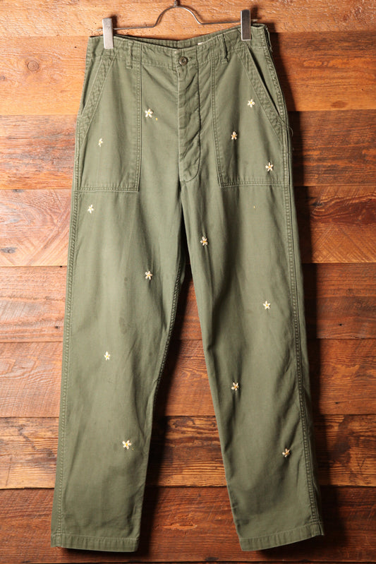 SHANANA MIL<シャナナミル> US ARMY OG-107 Re-make Trousers  ボタンフライ実寸W32 相当_SM5