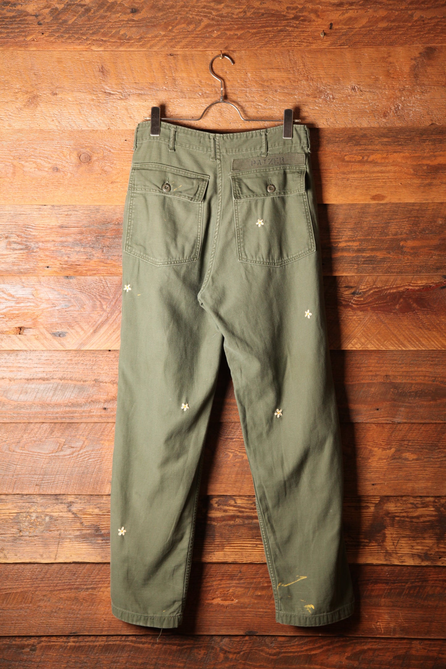 SHANANA MIL<シャナナミル> US ARMY OG-107 Re-make Trousers ボタンフライ実寸W32 相当