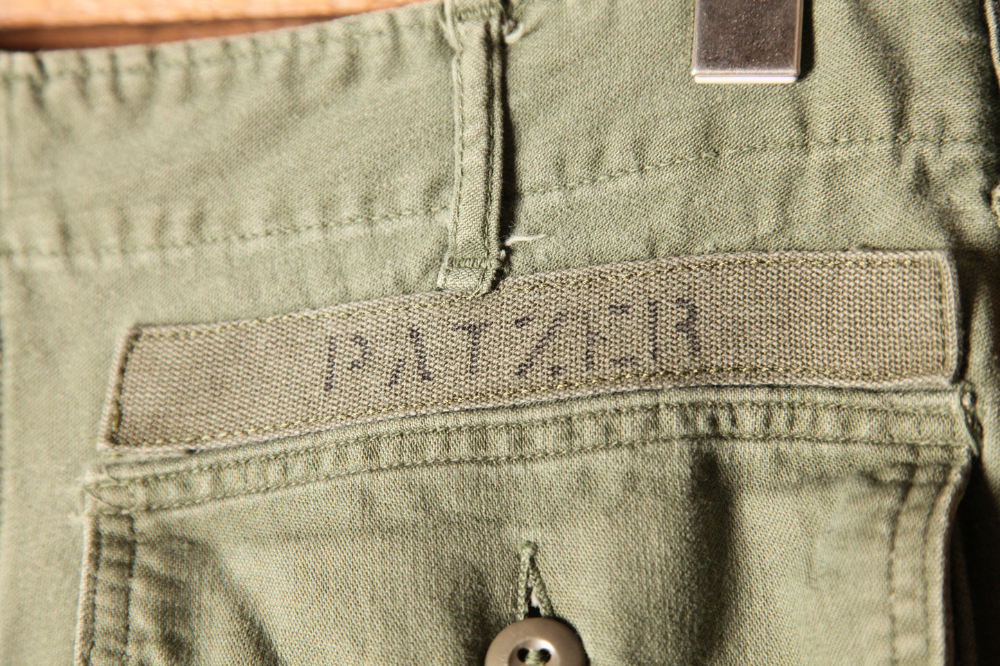 SHANANA MIL<シャナナミル> US ARMY OG-107 Re-make Trousers ボタンフライ実寸W32 相当