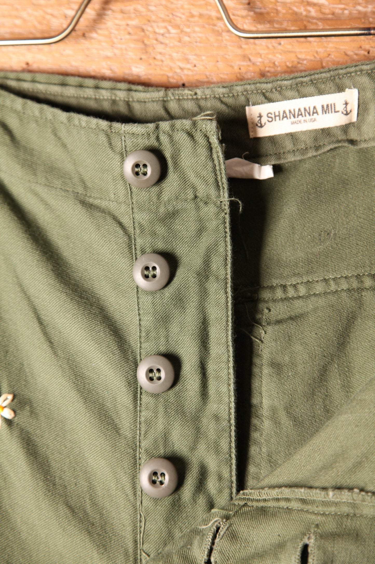 SHANANA MIL<シャナナミル> US ARMY OG-107 Re-make Trousers ボタンフライ実寸W38 相当