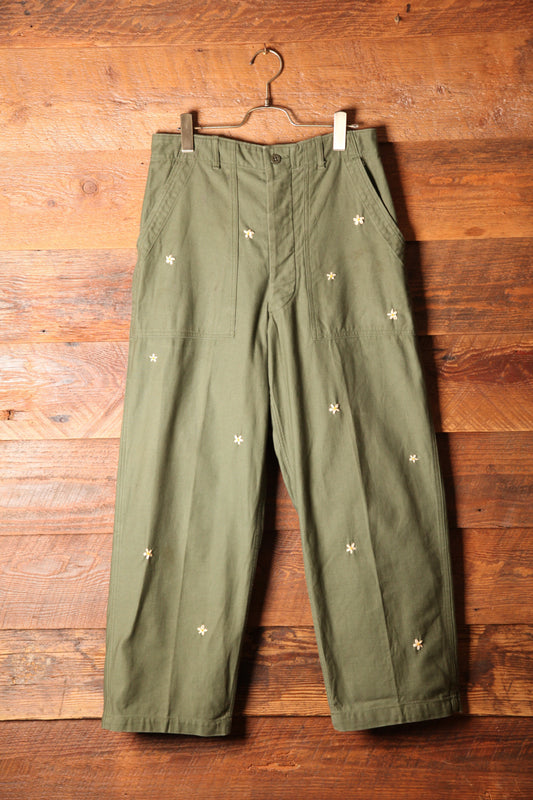 SHANANA MIL<シャナナミル> US ARMY OG-107 Re-make Trousers  ボタンフライ実寸W32 相当_SM6