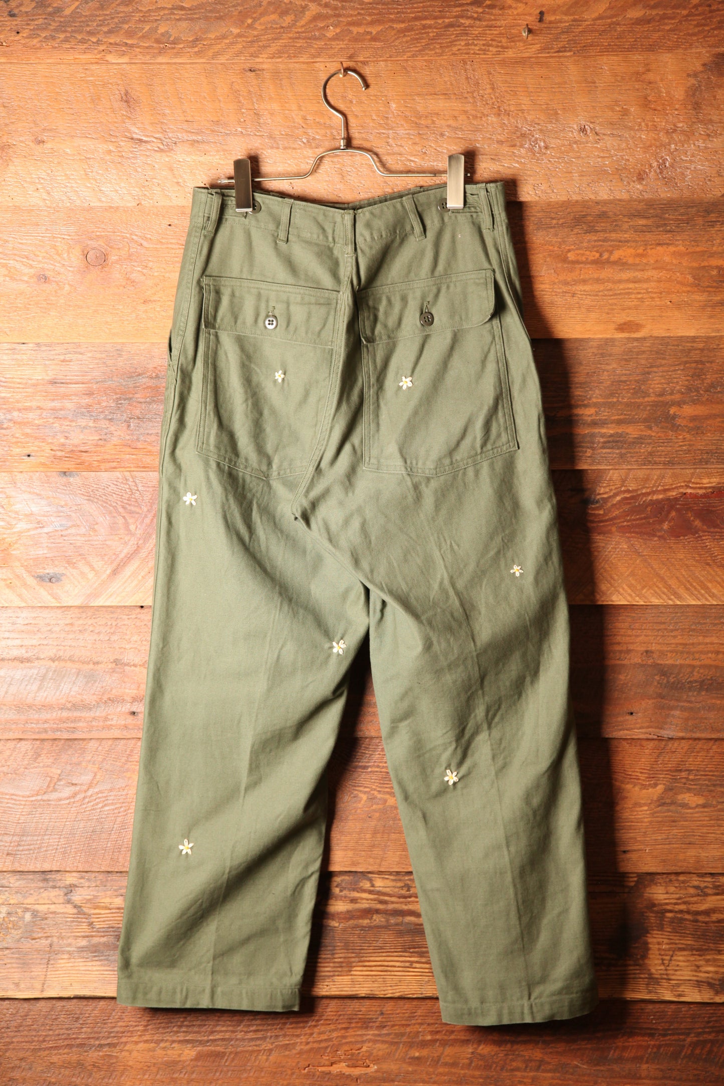 SHANANA MIL<シャナナミル> US ARMY OG-107 Re-make Trousers ボタンフライ実寸W32 相当_SM6