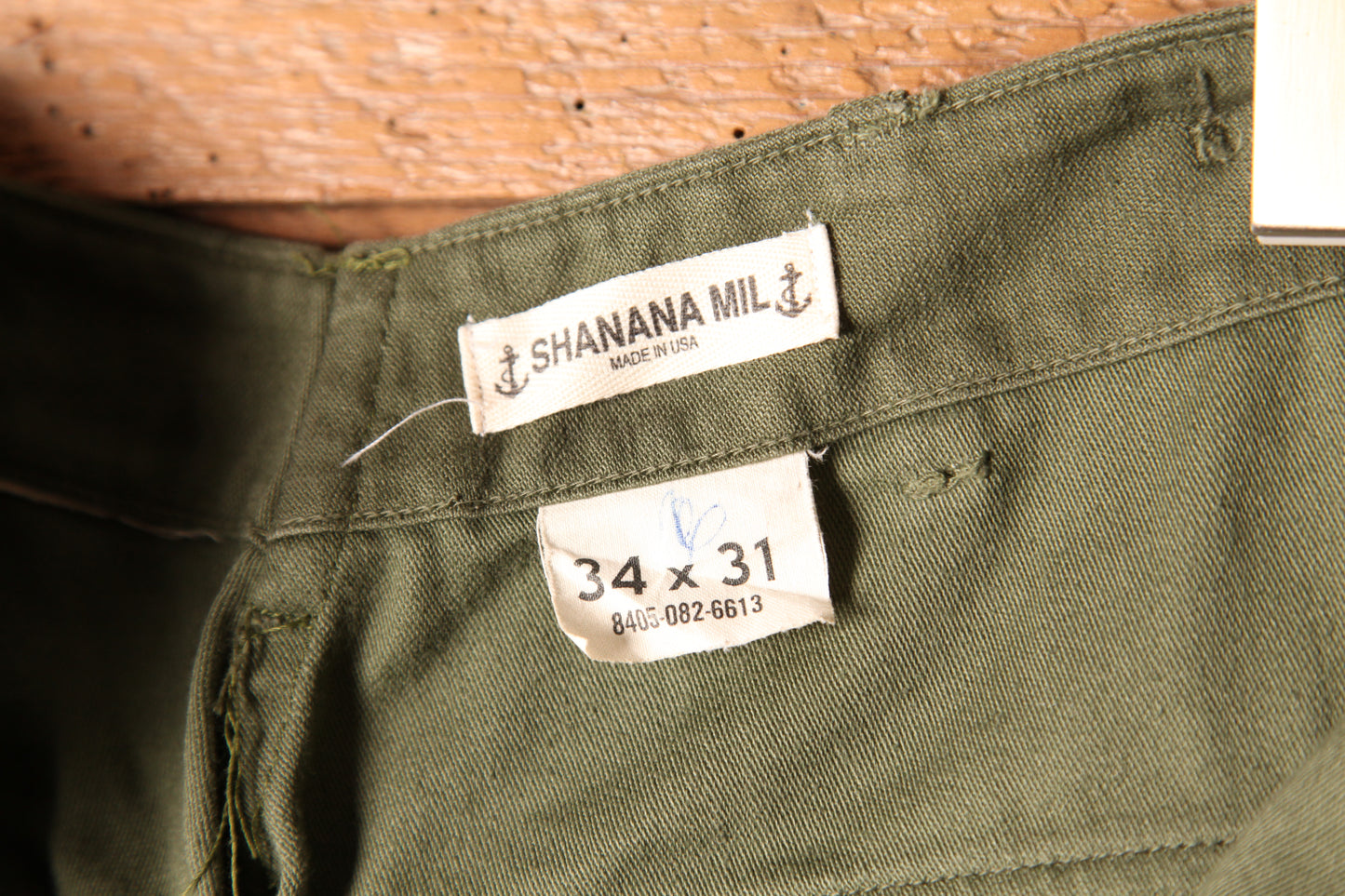 SHANANA MIL<シャナナミル> US ARMY OG-107 Re-make Trousers ボタンフライ実寸W32 相当_SM6