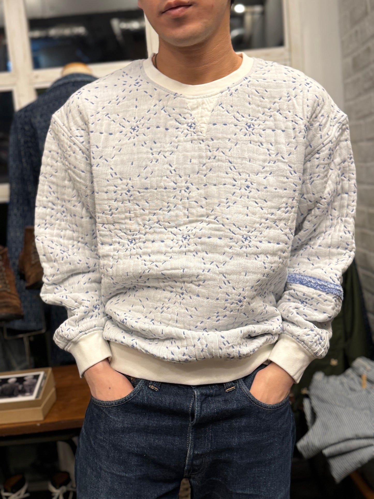 SHAW CLASSY STARRY SASHIKO SWEATSHIRT