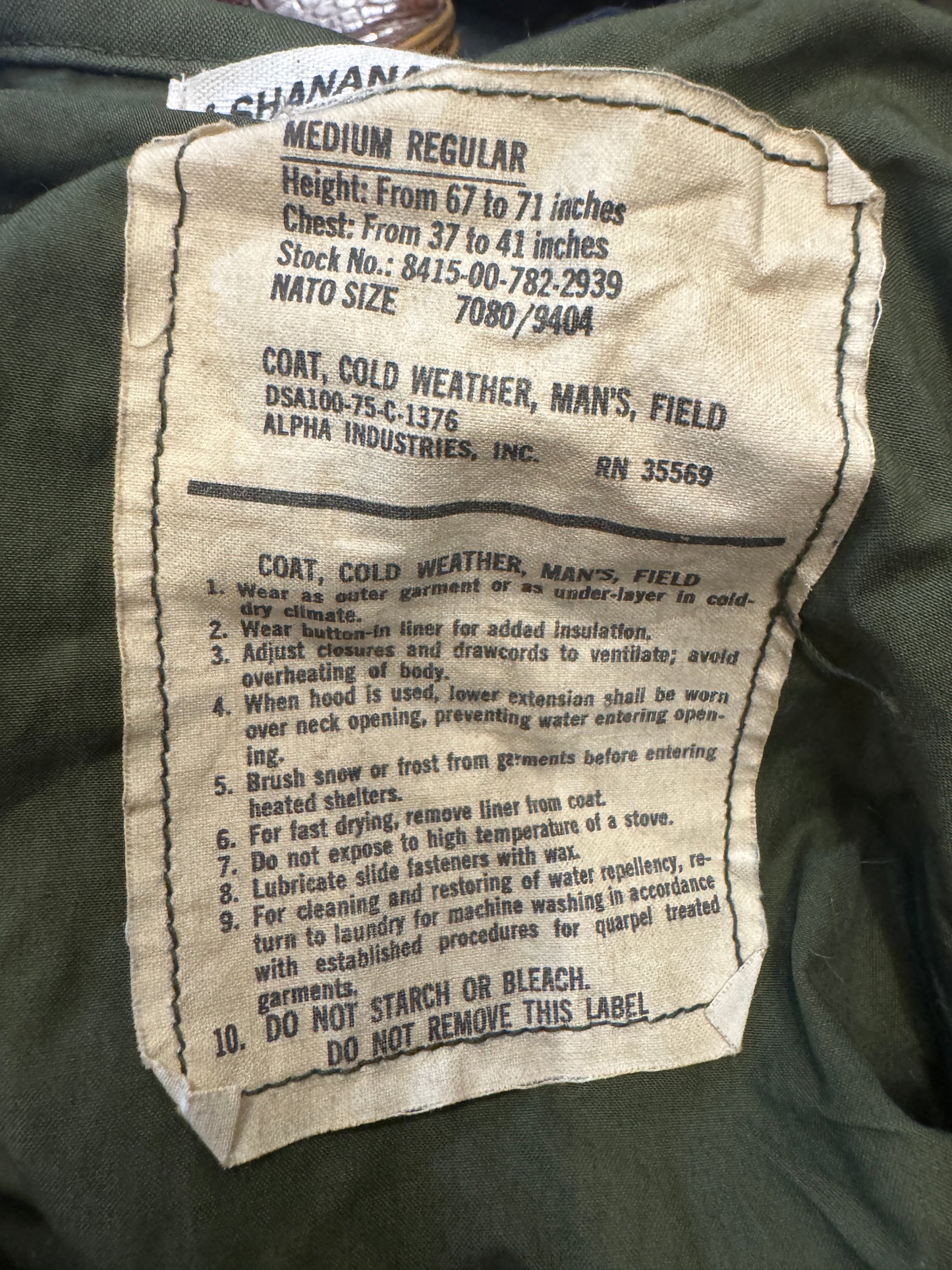 <新入荷>SHANANA MIL<シャナナミル> US ARMY M-65 FIELD JACKET_MEDIUM REGULAR