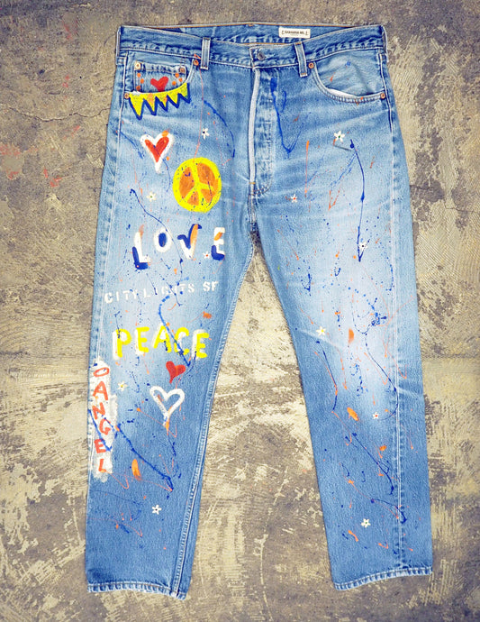 SHANANA MIL<シャナナミル> Levi's 501 HAND CUSTOM JEANS W38(実寸36インチ相当)_SM20