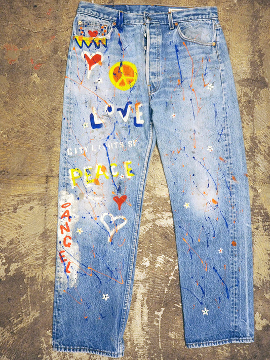 SHANANA MIL<シャナナミル> Levi's 501 HAND CUSTOM JEANS W36(実寸34インチ相当)_SM23