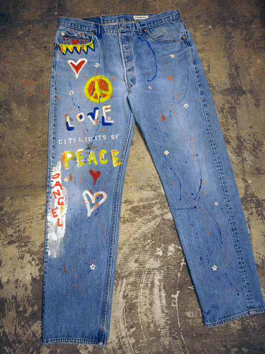SHANANA MIL<シャナナミル> Levi's 501 HAND CUSTOM JEANS W38(実寸36インチ相当)_SM21