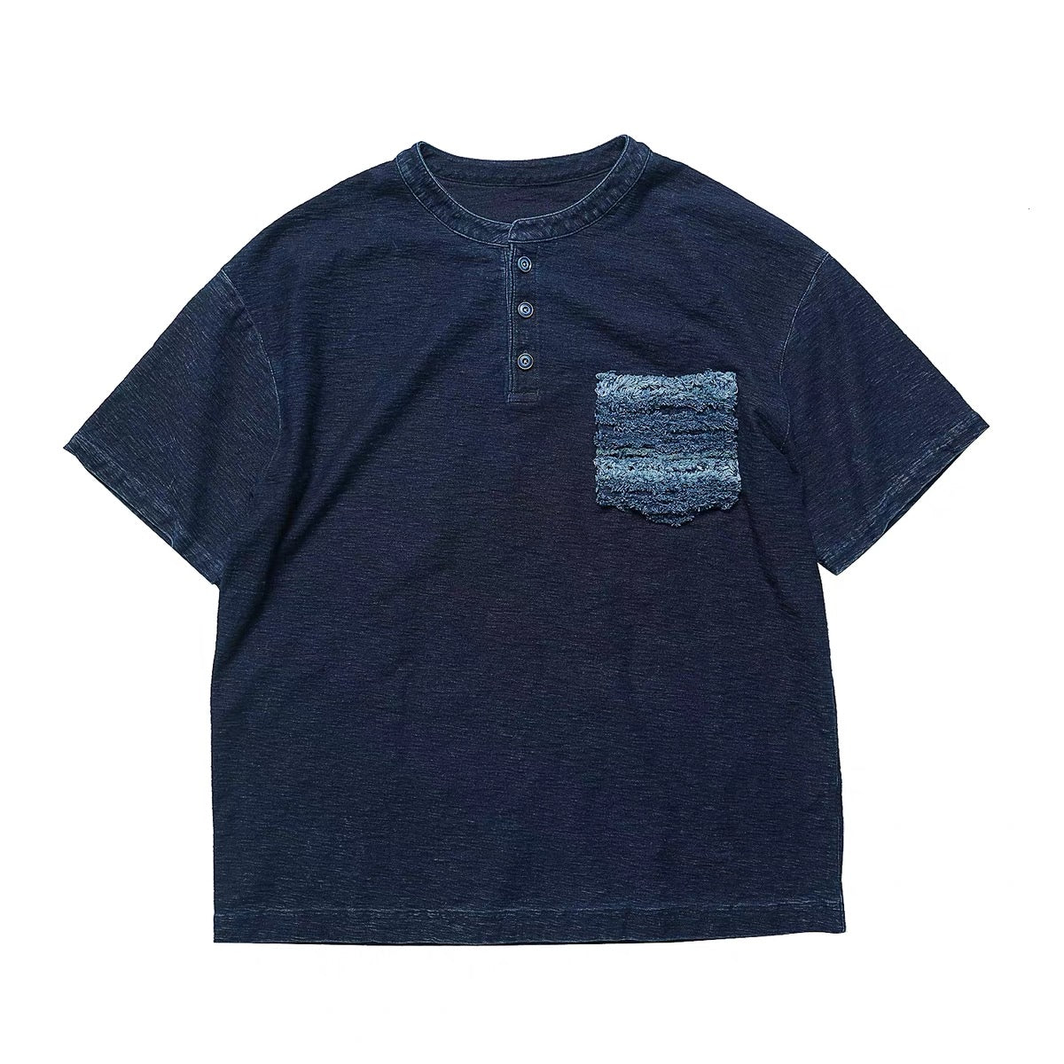 SHAW CLASSY INDIGO HENLEY TEE SHIRT<インディゴヘンリーネックTeeシャツ>