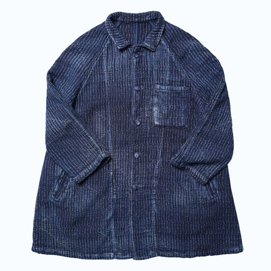 SHAW CLASSY HEAVY SASHIKO WHITE LINE COAT