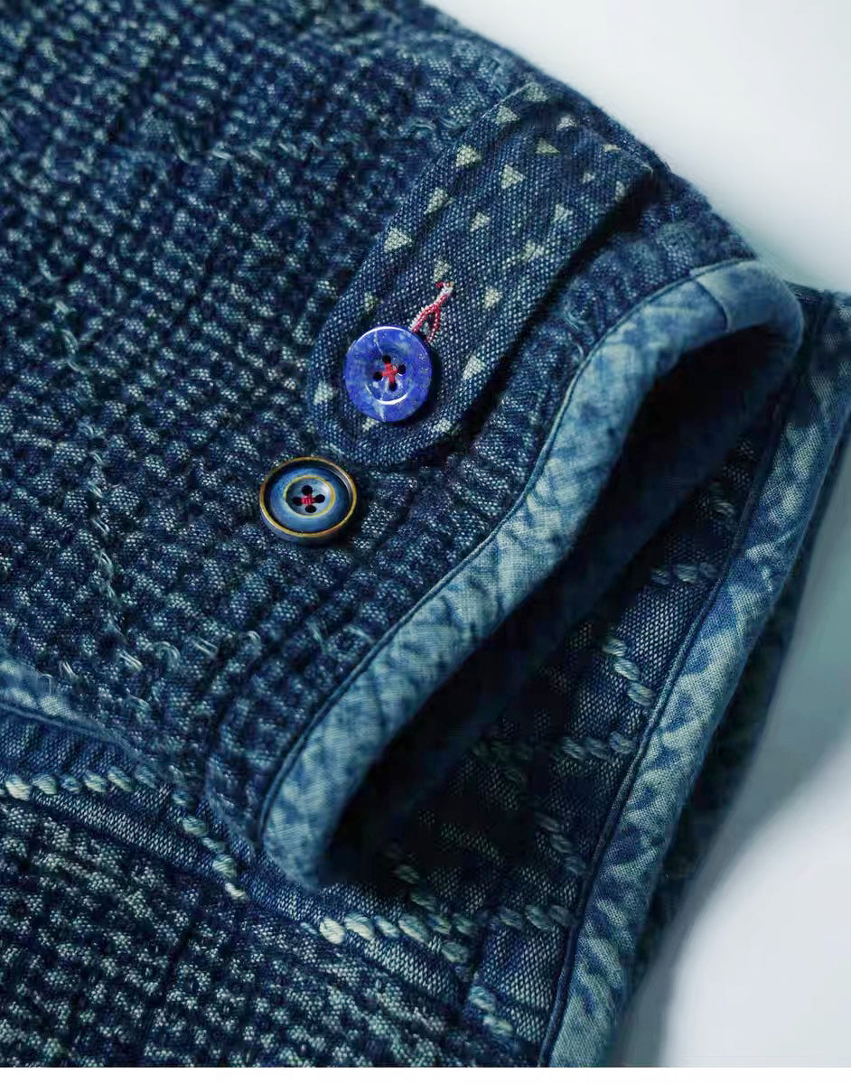 SHAW CLASSY PATCHWORK DOUBLE FRONT JACKET＜刺し子パッチワークダブルジャケット＞