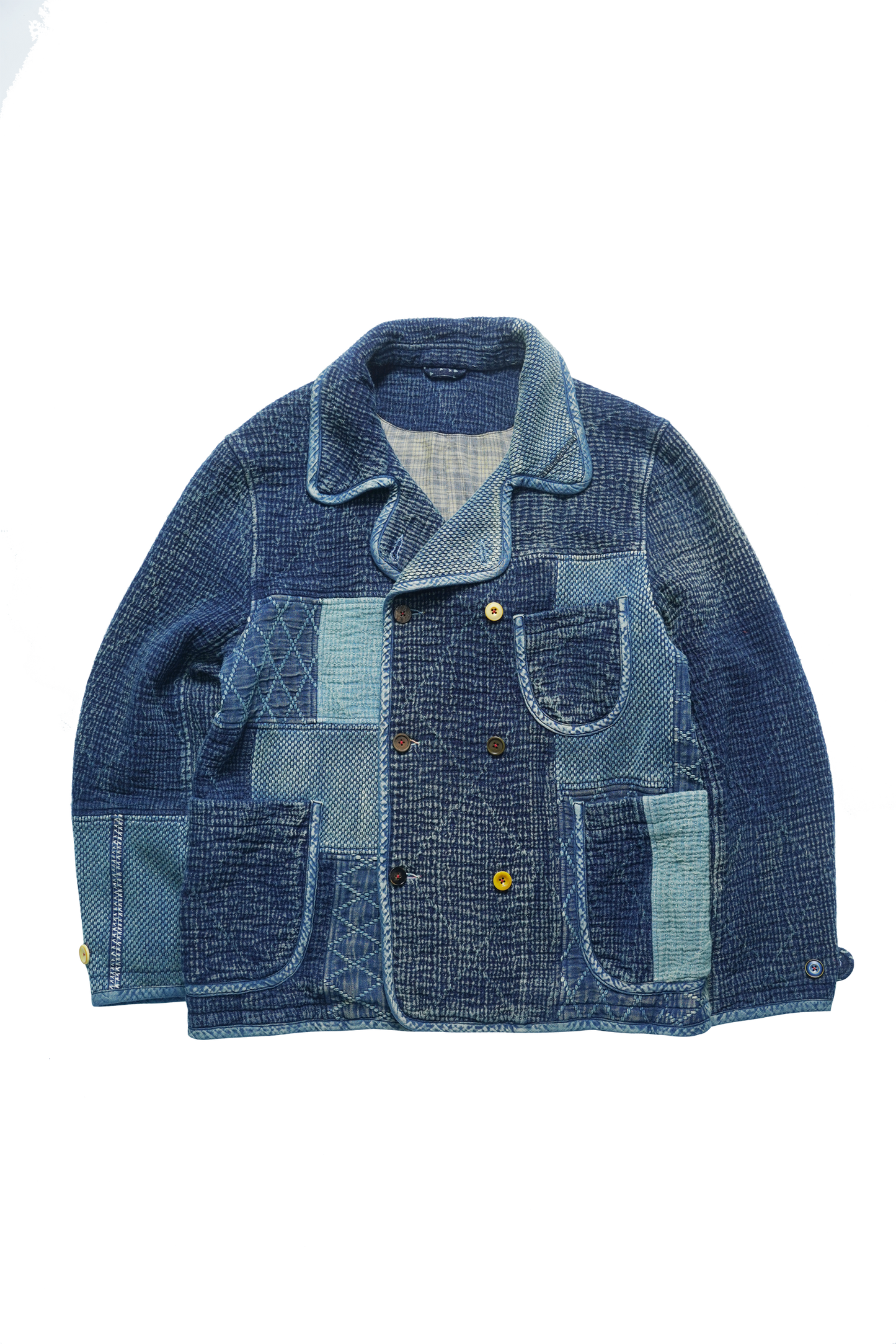 SHAW CLASSY PATCHWORK DOUBLE FRONT JACKET＜刺し子パッチワークダブルジャケット＞