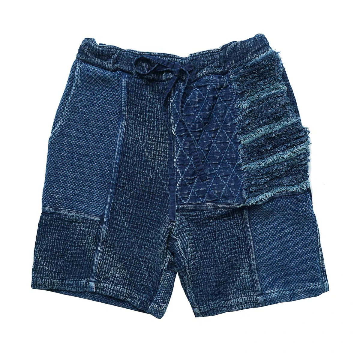 SHAW CLASSY SASHIKO STICH SHORTS<インディゴ刺し子パッチワークショーツ>