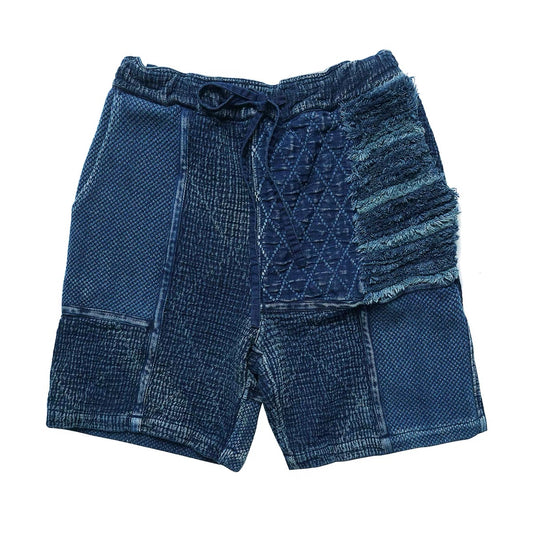SHAW CLASSY SASHIKO STICH SHORTS<インディゴ刺し子パッチワークショーツ>