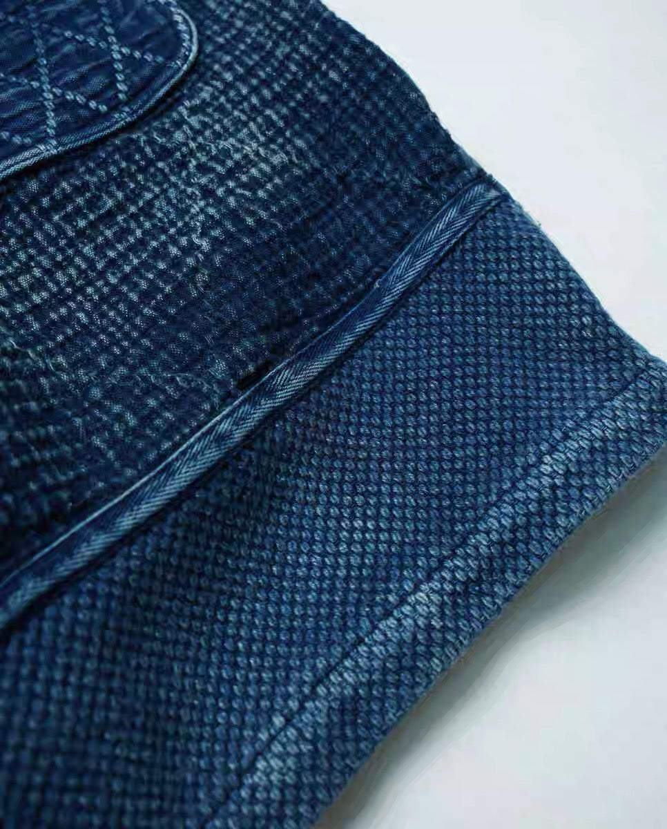 SHAW CLASSY SASHIKO STICH SHORTS<インディゴ刺し子パッチワークショーツ>