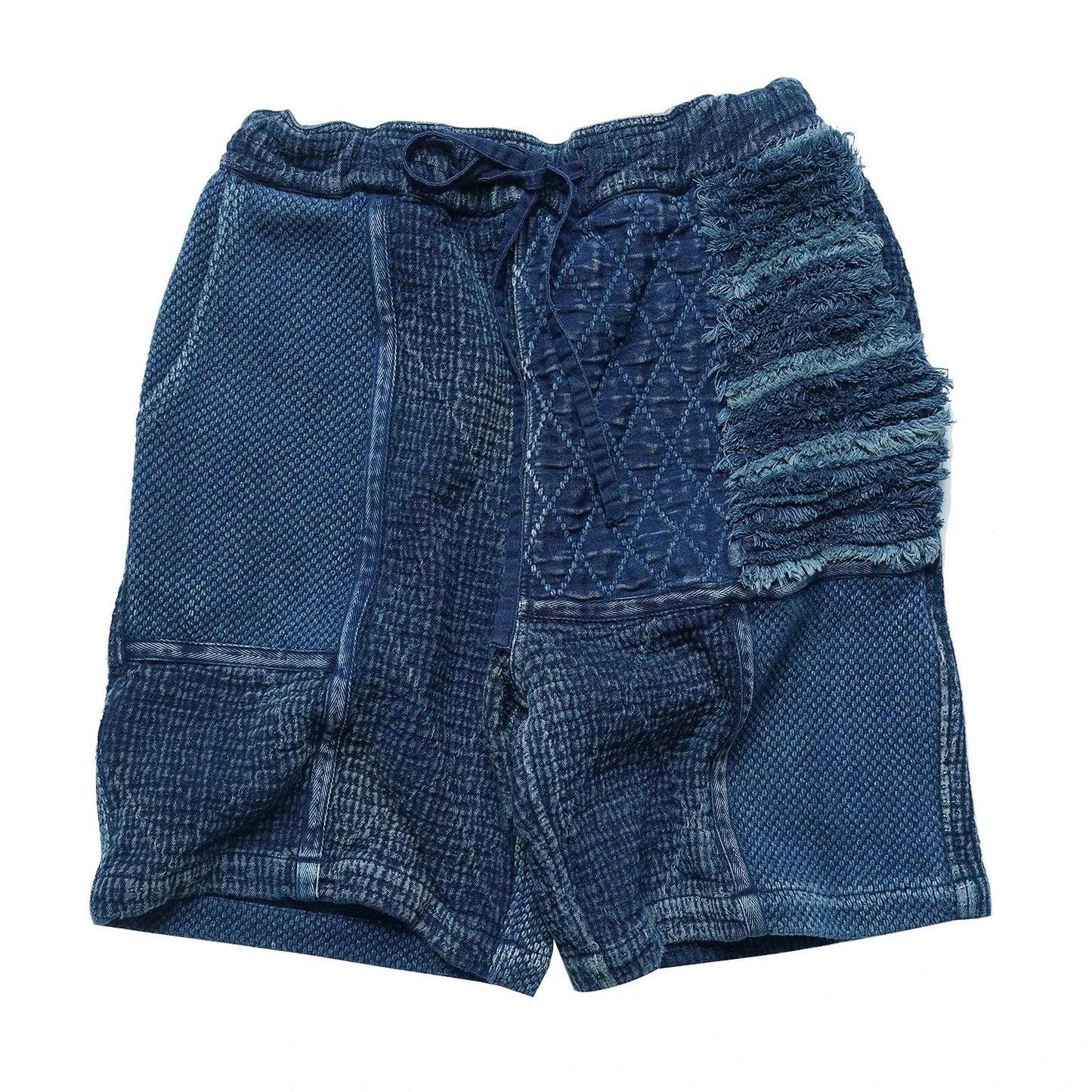 SHAW CLASSY SASHIKO STICH SHORTS<インディゴ刺し子パッチワークショーツ>