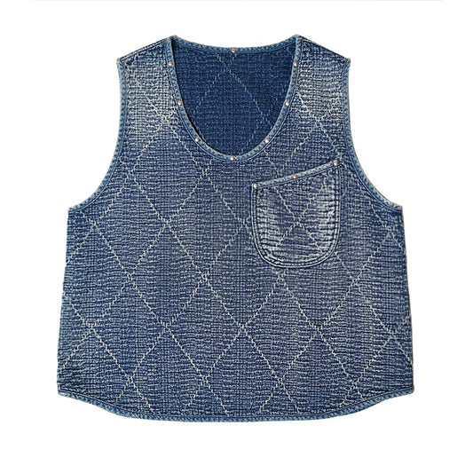 SHAW CLASSY HEAVY SASHIKO OVER SIZE VEST
