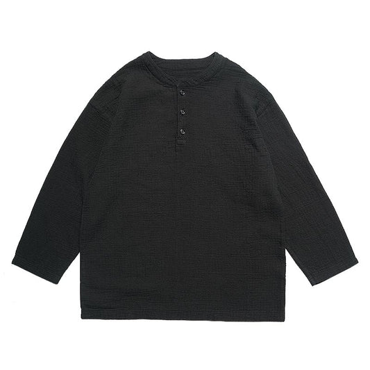 SHAW CLASSY SASHIKO STICH L/S HENLEY TEE SHIRT<刺し子ロングスリーブヘンリーTeeシャツ>