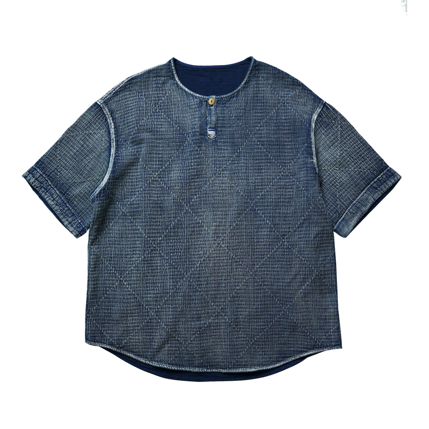 SHAW CLASSY INDIGO SASHIKO STICH TEE SHIRT<刺し子Teeシャツ>
