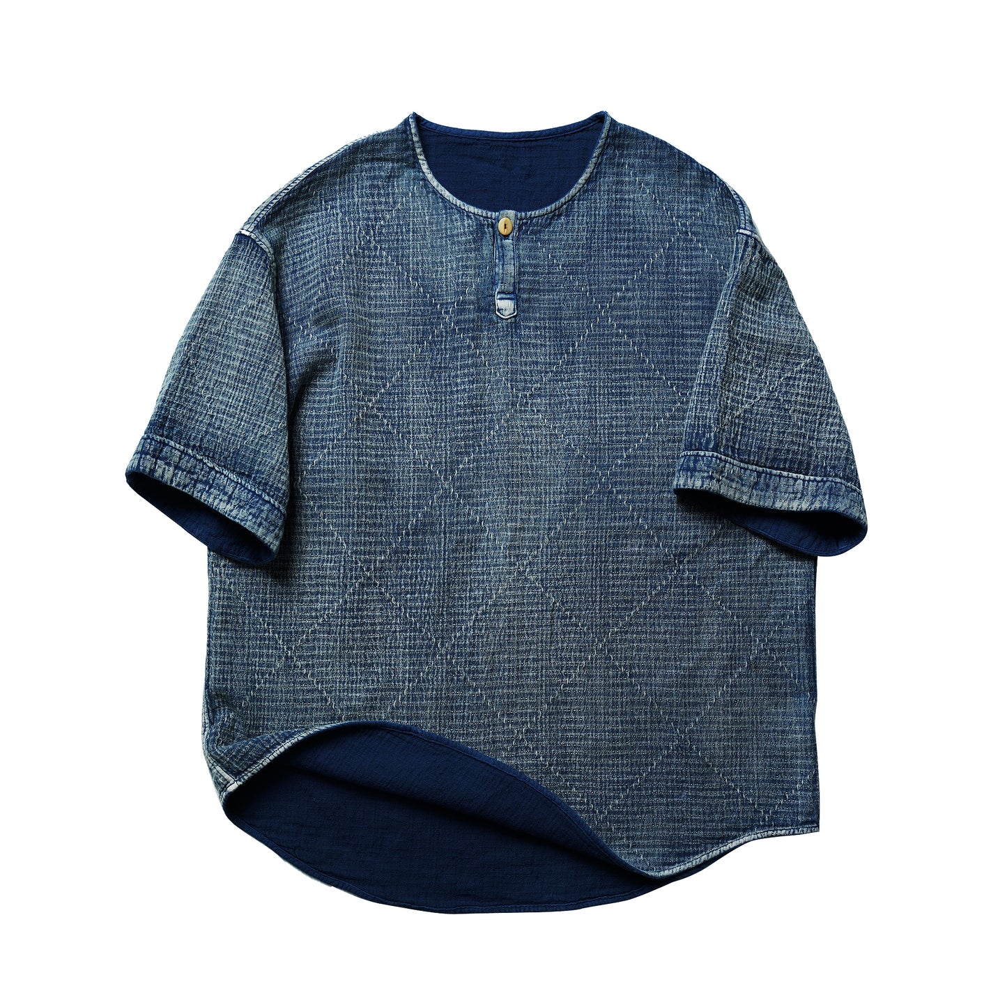 SHAW CLASSY INDIGO SASHIKO STICH TEE SHIRT<刺し子Teeシャツ>