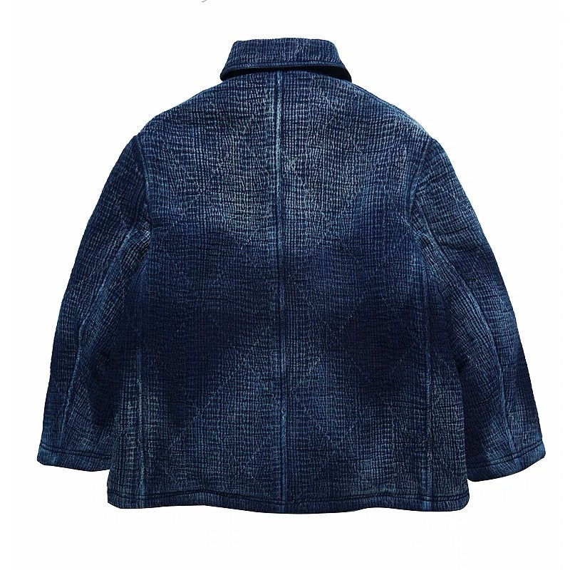 SHAW CLASSY HEAVY SASHIKO DOUBLE PADDED COAT　刺し子ショールカラーコート